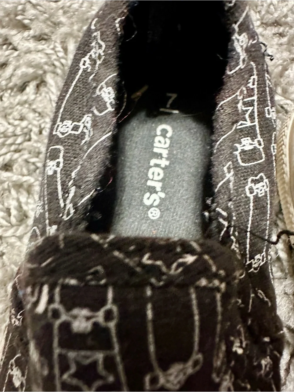 Carter's Black Skateboard-Print Slip-On Sneakers